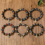 Fortune Jewel Tibetan Zakiram Goddess of Wealth Liuli Glass Incense Ash Porcelain Bead Luck Bracelet
