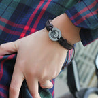 Fortune Jewel Retro Yin Yang Leather Harmony String Bracelet