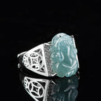 Fortune Jewel 925 Sterling Silver Fengshui Wealth Prosperity Jade PiXiu Luck Ring