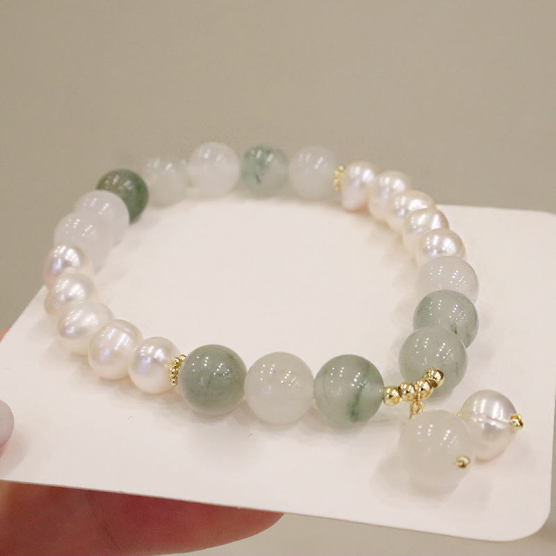 Fortune Jewel Natural Pearl Jade Healing Sincerity Bracelet