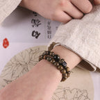Fortune Jewel Tibetan Green Sandalwood Crystal Soothing Peace Bracelet