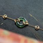 Fortune Jewel Cyan Jade Koi Fish Healing Harmony Bracelet