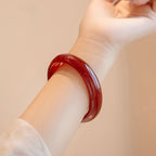 Fortune Jewel Natural Red Agate Confidence Bracelet Bangle