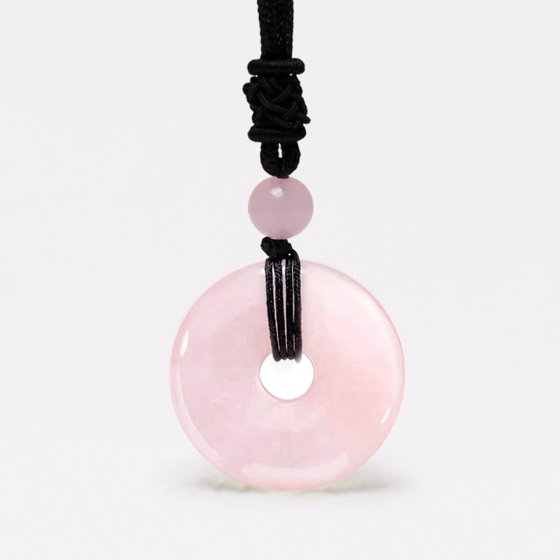 Fortune Jewel Lucky Coin Pendant Healing Crystal Gemstone Necklace
