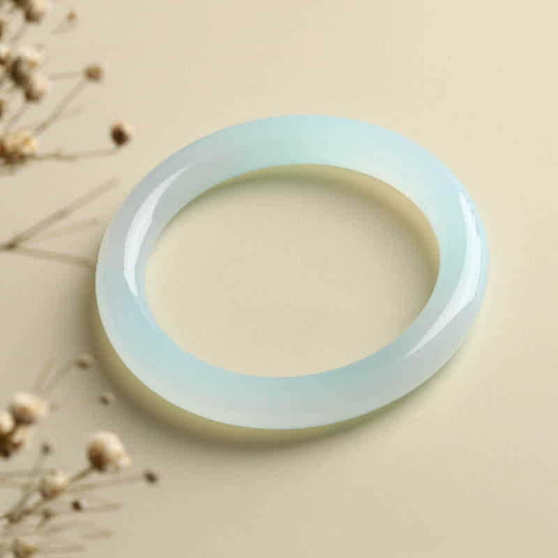 Fortune Jewel Natural Aquamarine Blessing Serenity Bangle Bracelet