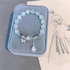 Fortune Jewel Cat's Eye Moonstone Butterfly Star Charm Support Bracelet