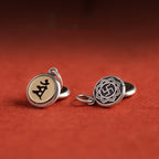 Fortune Jewel 925 Sterling Silver Chinese Zodiac Natal Buddha Om Mani Padme Hum Luck Bell Braided String Bracelet