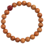Fortune Jewel Peach Wood Lotus Cinnabar Luck Wealth Bracelet