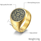 Fortune Jewel 12 Constellations of the Zodiac Star of David Protection Ring