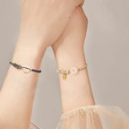 Fortune Jewel Handmade White Agate Peace Buckle Luck Happiness Protection Weave String Bracelet