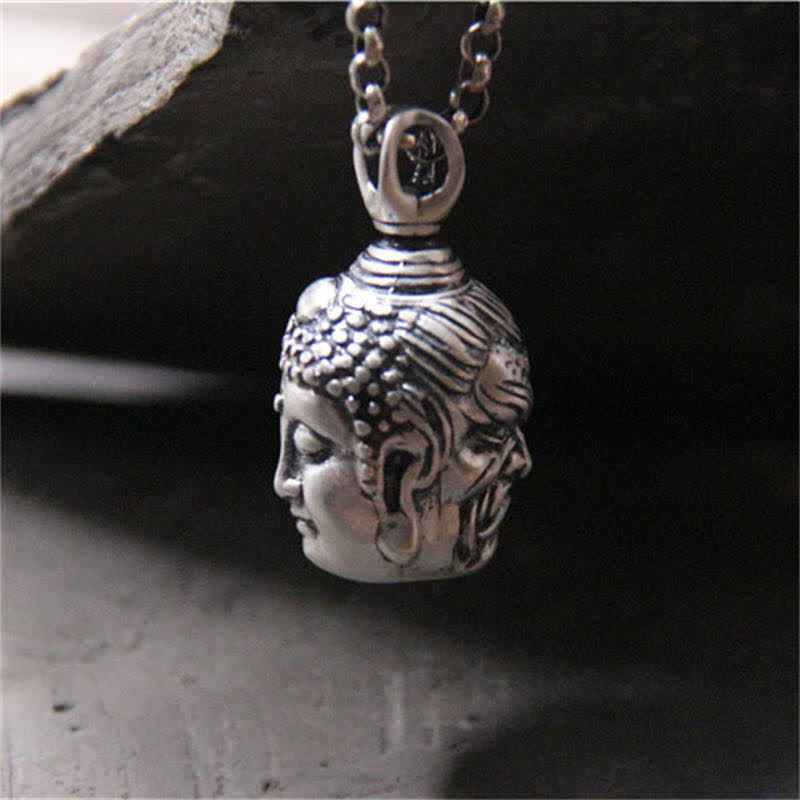 Fortune Jewel 999 Sterling Silver Buddha Demon Serenity Necklace Pendant - Fortune Jewel