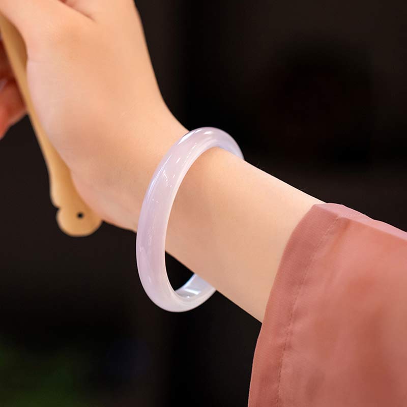 Fortune Jewel Natural Chalcedony Harmony Positive Bracelet Bangle