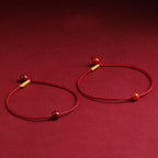 Fortune Jewel Natural Cinnabar Red Agate Blessing Red String Bracelet