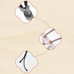 Fortune Jewel Natural Silver Sheen Obsidian Red Agate Dancing Lion Protection Necklace Pendant