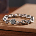 Fortune Jewel Om Mani Padme Hum Double Dorje Copper Engraved Wisdom Bracelet
