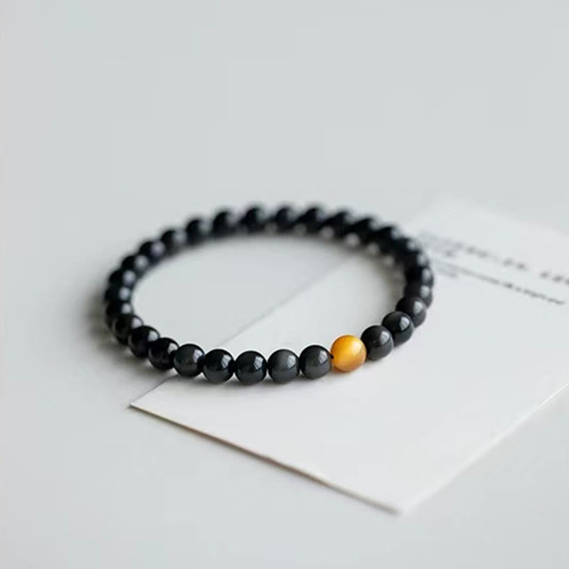 Fortune Jewel Natural Rainbow Obsidian Tiger Eye Positive Love Bracelet