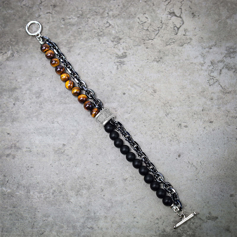 Fortune Jewel Natural Tiger Eye Lazurite Protection Bracelet