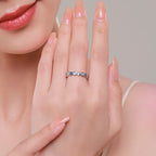 Fortune Jewel 925 Sterling Silver Evil Eye Love Heart Zircon Blessing Ring