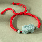 Fortune Jewel Handmade Natural Jade PiXiu Protection King Kong Knot Braided String Bracelet