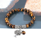 Fortune Jewel Natural Gemstone Tree of Life Lucky Charm Stretch Bracelet
