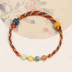 Fortune Jewel Handmade Dunhuang Color Thread Peace And Joy Protection Braid String Bracelet
