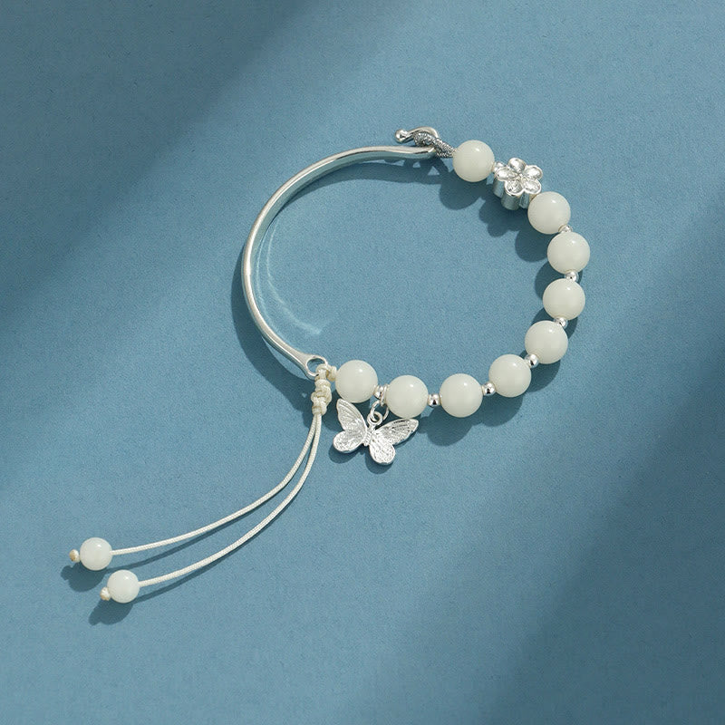 Fortune Jewel Bodhi Seed Butterfly Lotus Luck Wealth Bracelet Bangle