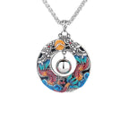 Fortune Jewel Year of the Dragon Colorful Double Dragons Playing Bead Copper Protection Necklace Pendant