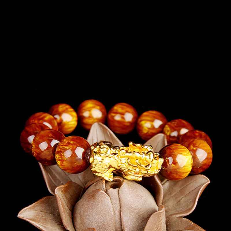 Fortune Jewel Lucky Golden Tiger Eye Abundant Pixiu Bracelet