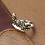Fortune Jewel Tibetan Dorje Vajra Engraved Design Copper Luck Wealth Adjustable Ring