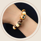 Fortune Jewel Natural Bodhi Seed Sandalwood Lucky Cute Cat Head Paw Claw Peace Bracelet