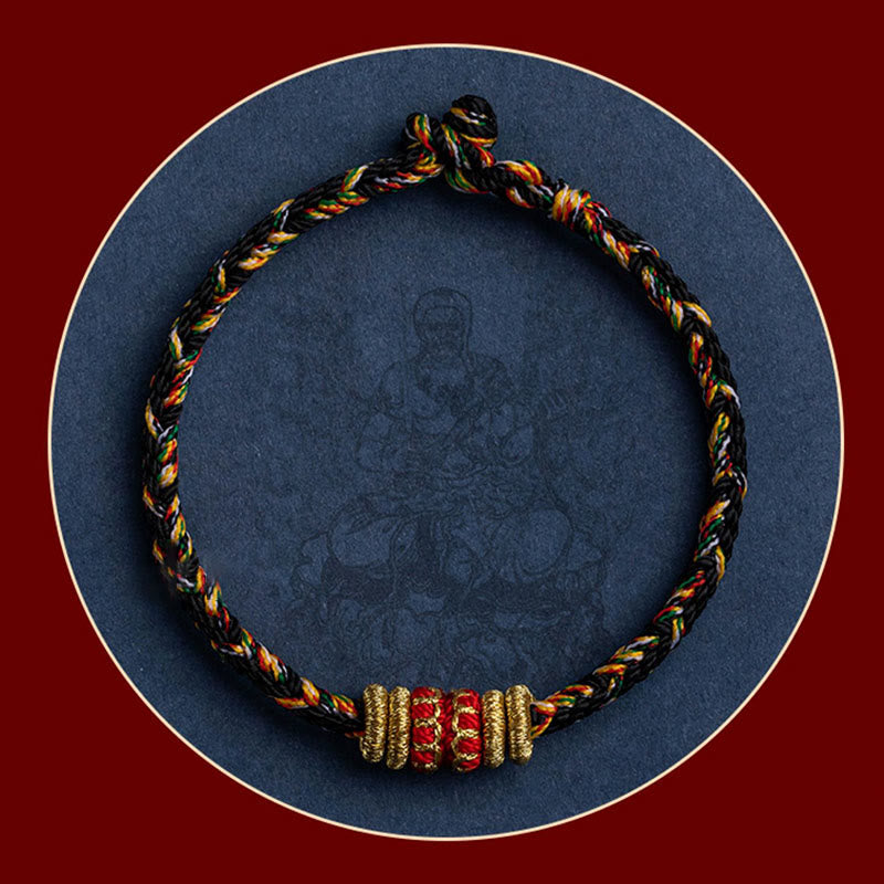 Fortune Jewel Tibet Handmade Chinese Zodiac Natal Buddha Luck Strength Braided String Bracelet