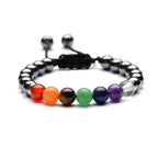 Buddha & Karma 7 Chakra Hematite Bracelet - Promote Wellness