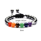 Buddha & Karma 7 Chakra Hematite Bracelet - Promote Wellness