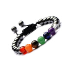 Buddha & Karma 7 Chakra Hematite Bracelet - Promote Wellness