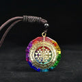 Buddha & Karma Chakra Orgonite Necklace - Balances Orgone Energy & EMF Protection