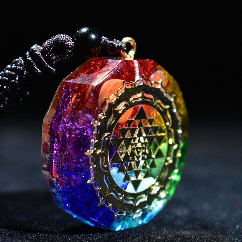 Buddha & Karma Chakra Orgonite Necklace - Balances Orgone Energy & EMF Protection