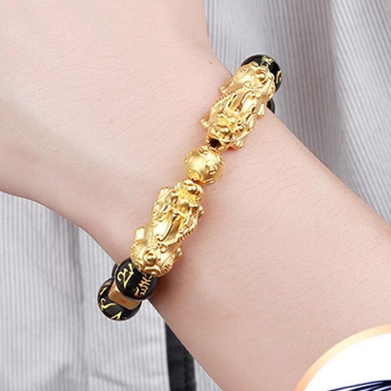 Buddha & Karma Gold-Plated Double Pixiu Bracelet - Extreme Wealth & Protection