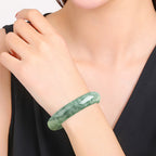 Fortune Jewel Natural Jade Luck Wealth Bangle Bracelet