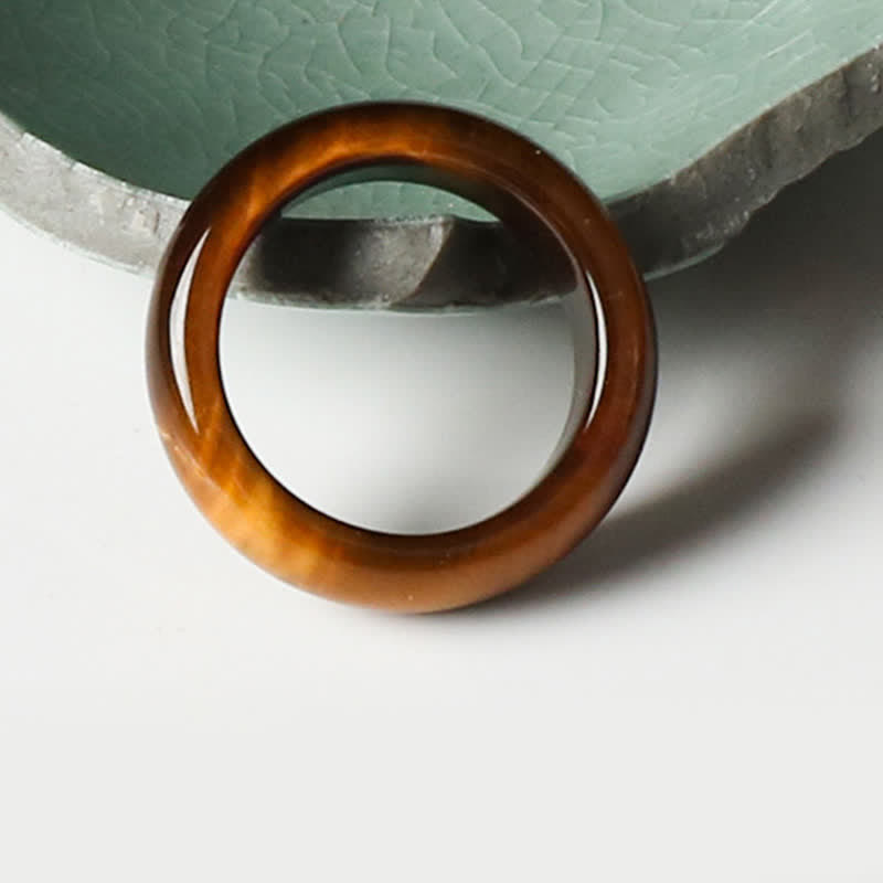 Fortune Jewel Tiger Eye Stone Strength Protection Ring