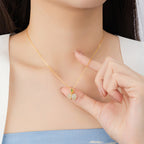 Fortune Jewel 925 Sterling Silver Hetian Jade Gourd Abundance Necklace Pendant