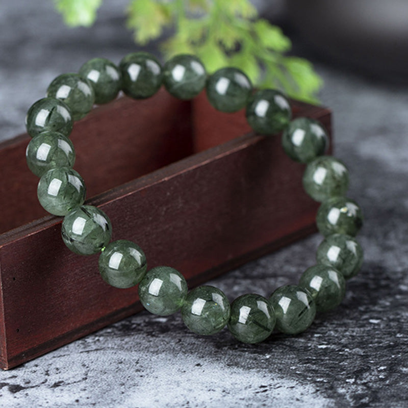 Fortune Jewel Natural Green Crystal Blessing Wealth Bracelet