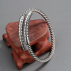 Fortune Jewel Retro Heart Sutra Twisted Design Pattern Balance Bracelet Bangle