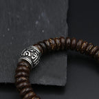 Fortune Jewel Natural Tibetan Coconut Shell Om Mani Padme Hum Positive Bracelet