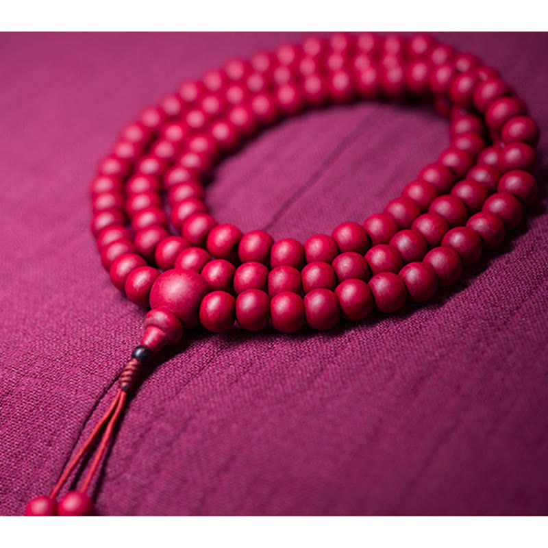 Fortune Jewel 108 Mala Beads Natural Abelia Biflora Wood Protection Bracelet