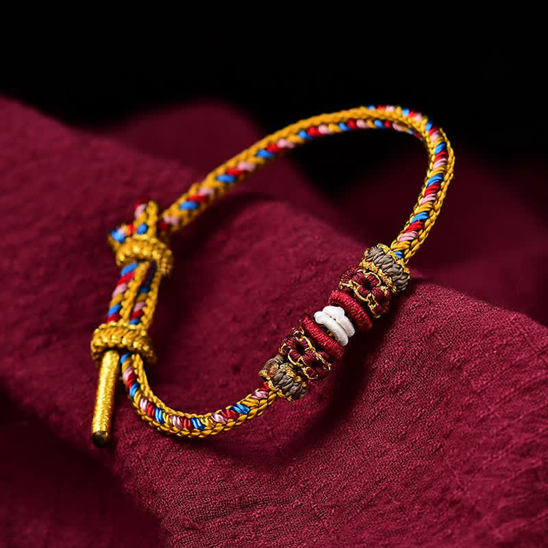 Fortune Jewel Handmade Dunhuang Color Luck Braid String Bracelet