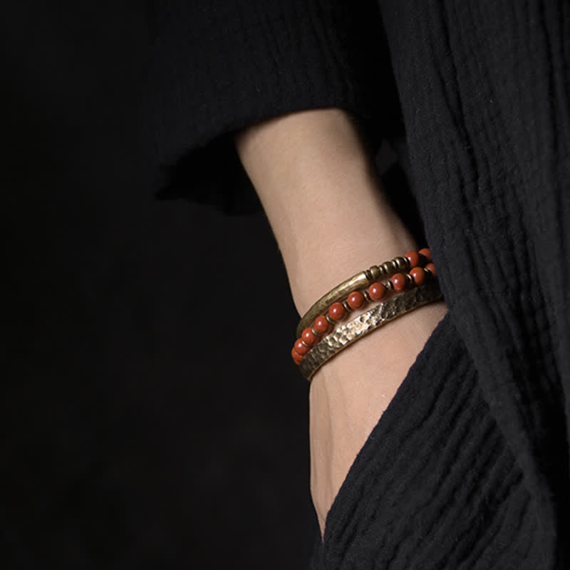 Fortune Jewel Simple Design Copper Wealth Cuff Bracelet
