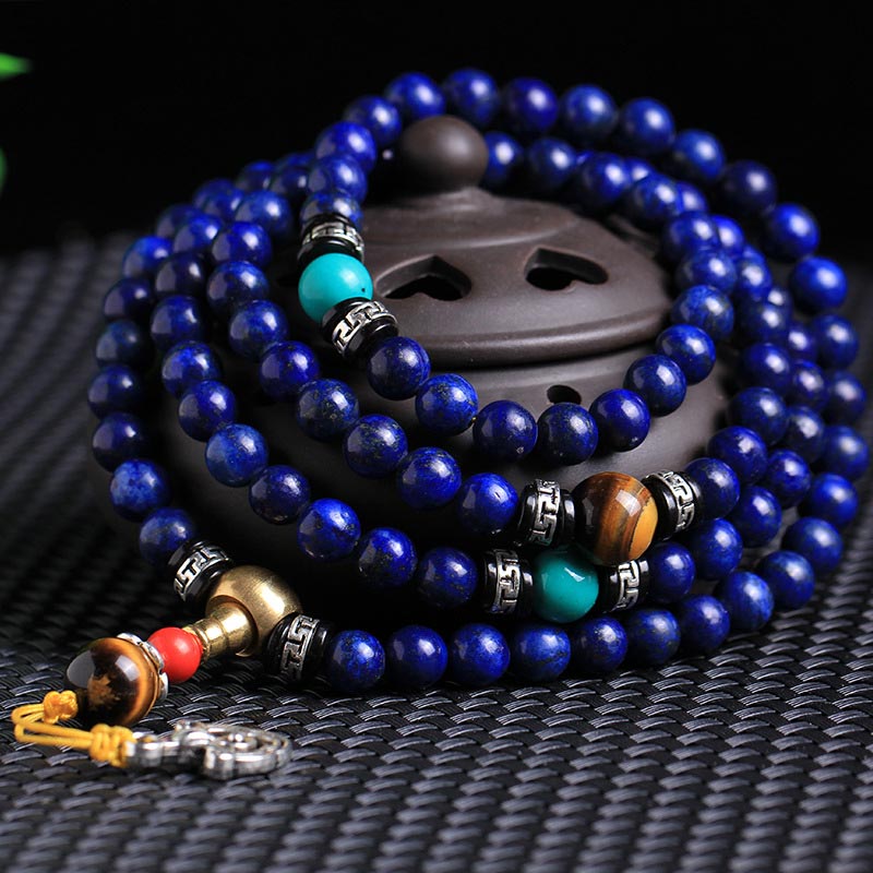 Fortune Jewel 108 Beads Lazurite Positive Bracelet Mala