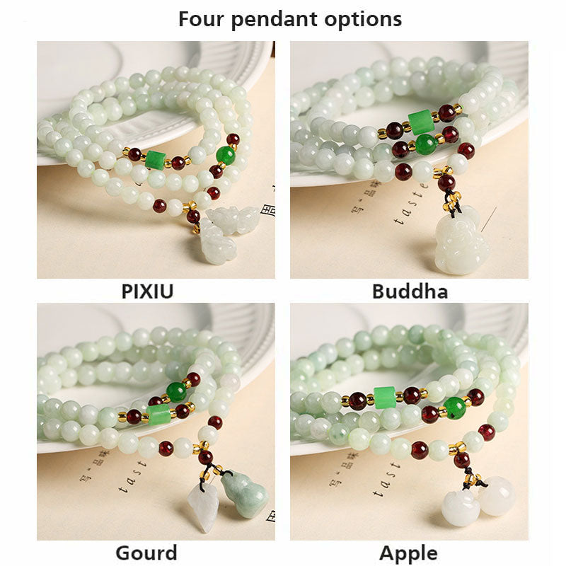 Fortune Jewel Natural Jade Pixiu Buddha Abundance Bracelet