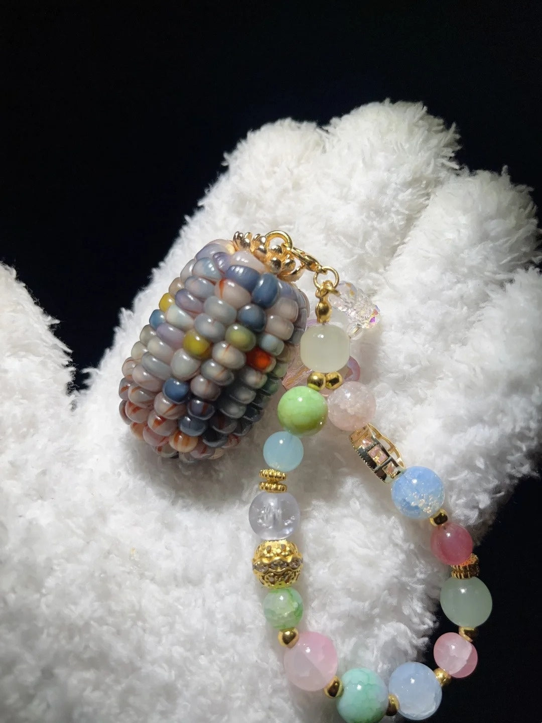 Mini Blue-Purple Natural Corn Ornament for Fidgeting