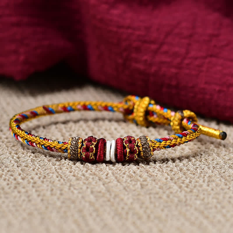 Fortune Jewel Handmade Dunhuang Color Luck Braid String Bracelet